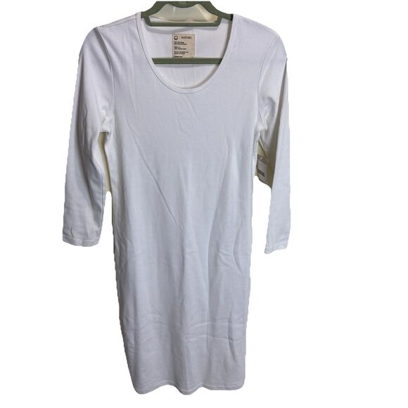 For Days Women’s White Date Night Midi Dress Size Large Organic Cotton NWT - Picture 2 of 6